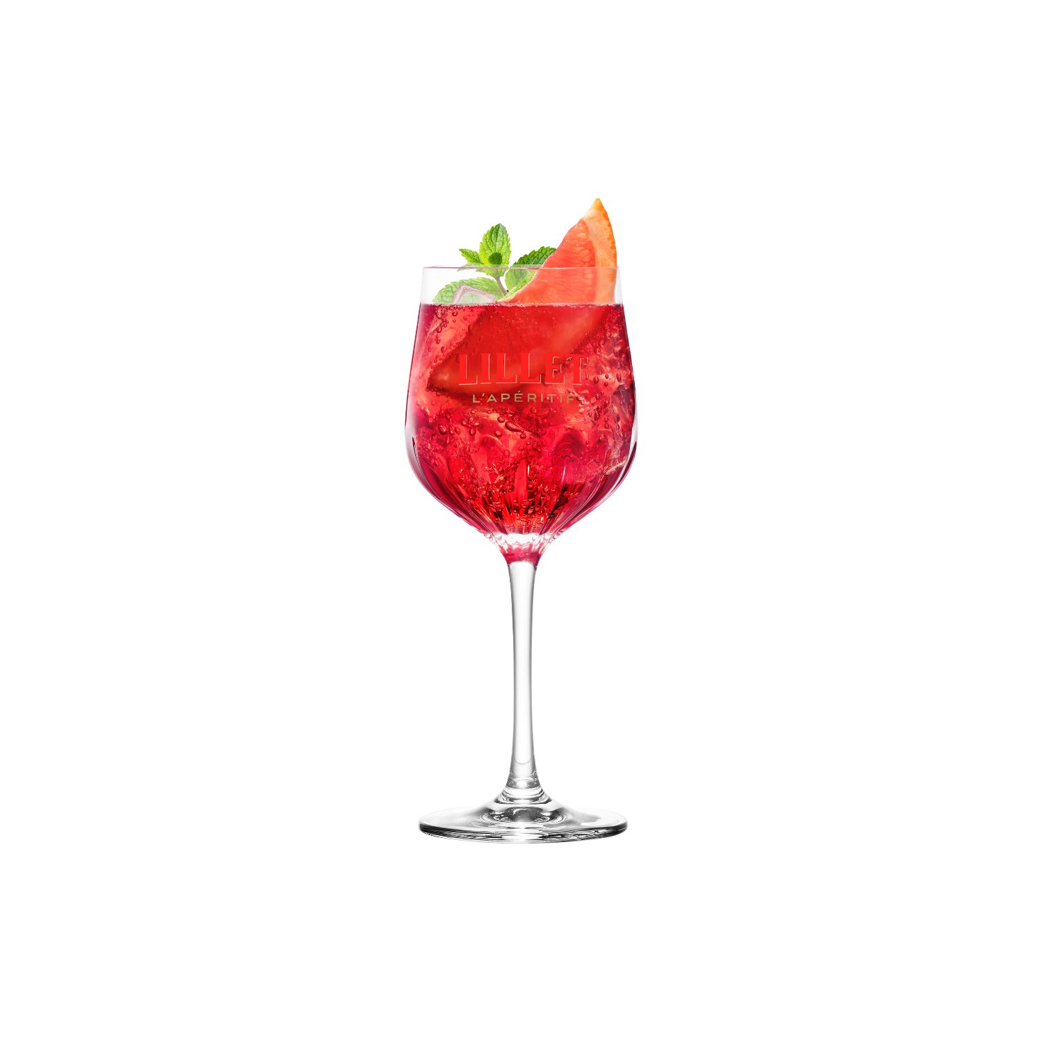 Lillet Pomegranate Spritz mit Lillet Blanc, Schweppes Pomegranate & eine Grapefruitspalte